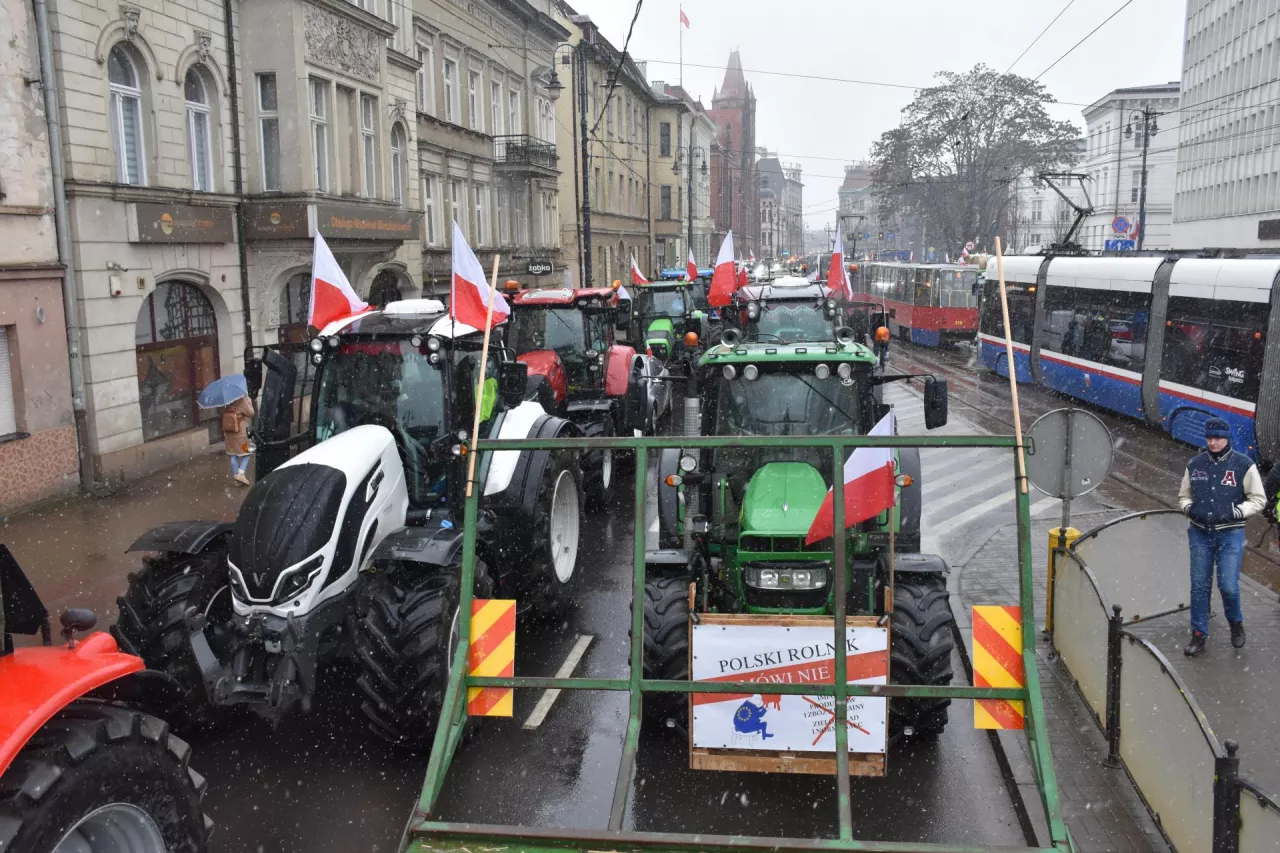 Protesty rolnikow w Bydgoszczy 9.02.2024