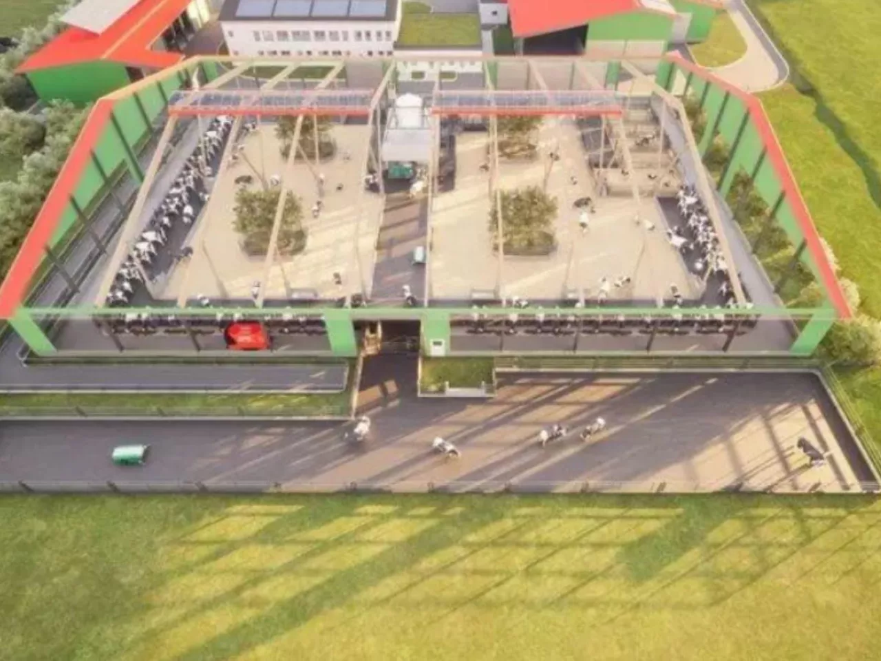 Krowy z cielakami razem i pełna automatyka. Tak ma wyglądać obora przyszłości